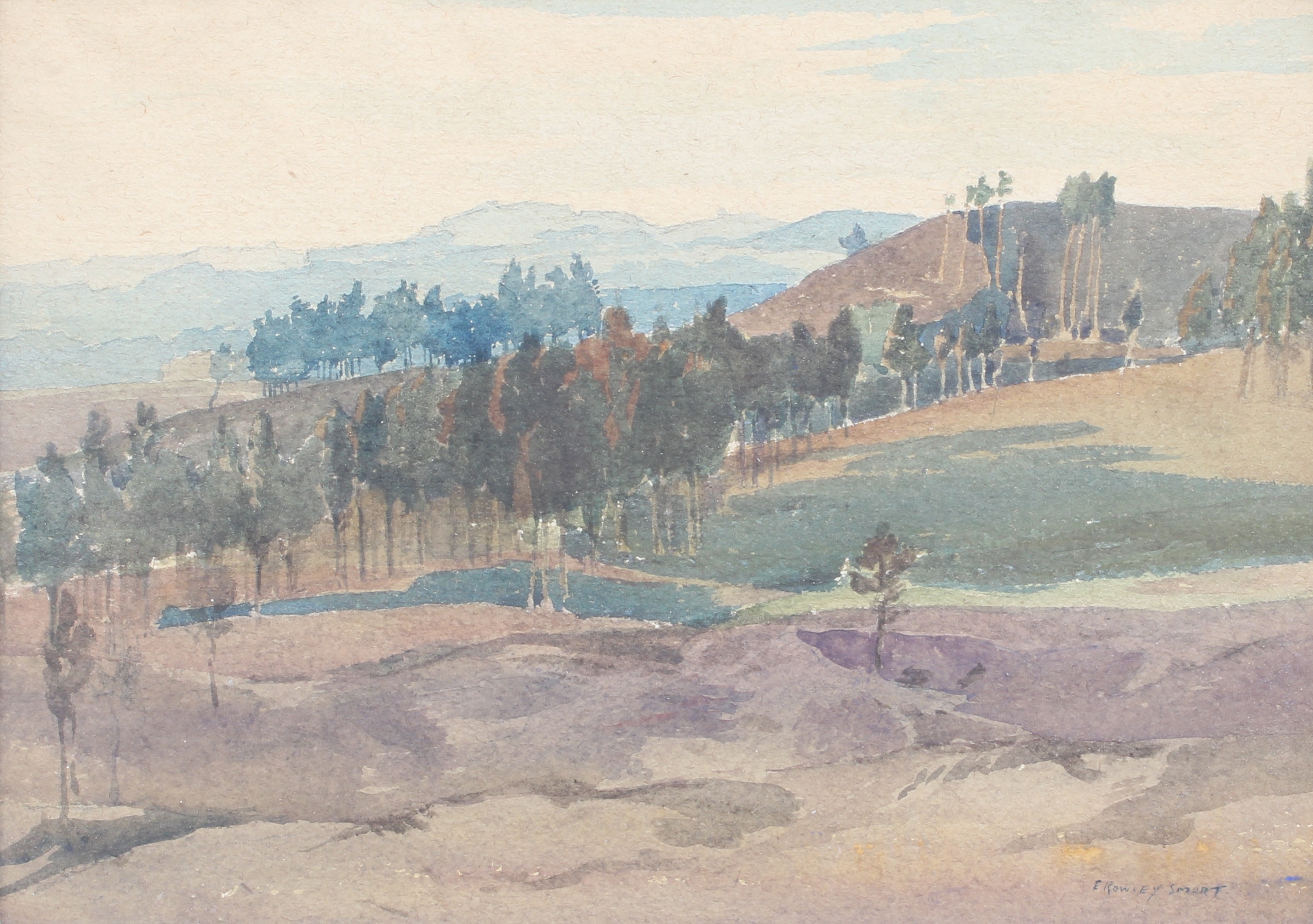 Edgar Rowley Smart | Tree lined landscape | MutualArt