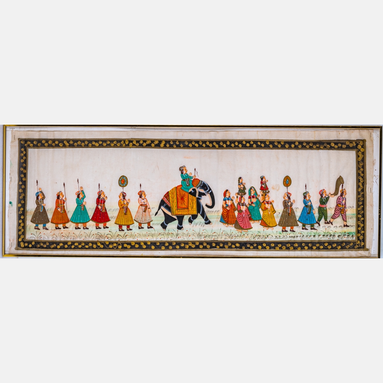Depicting figures in a procession - Indian School, 20th Century