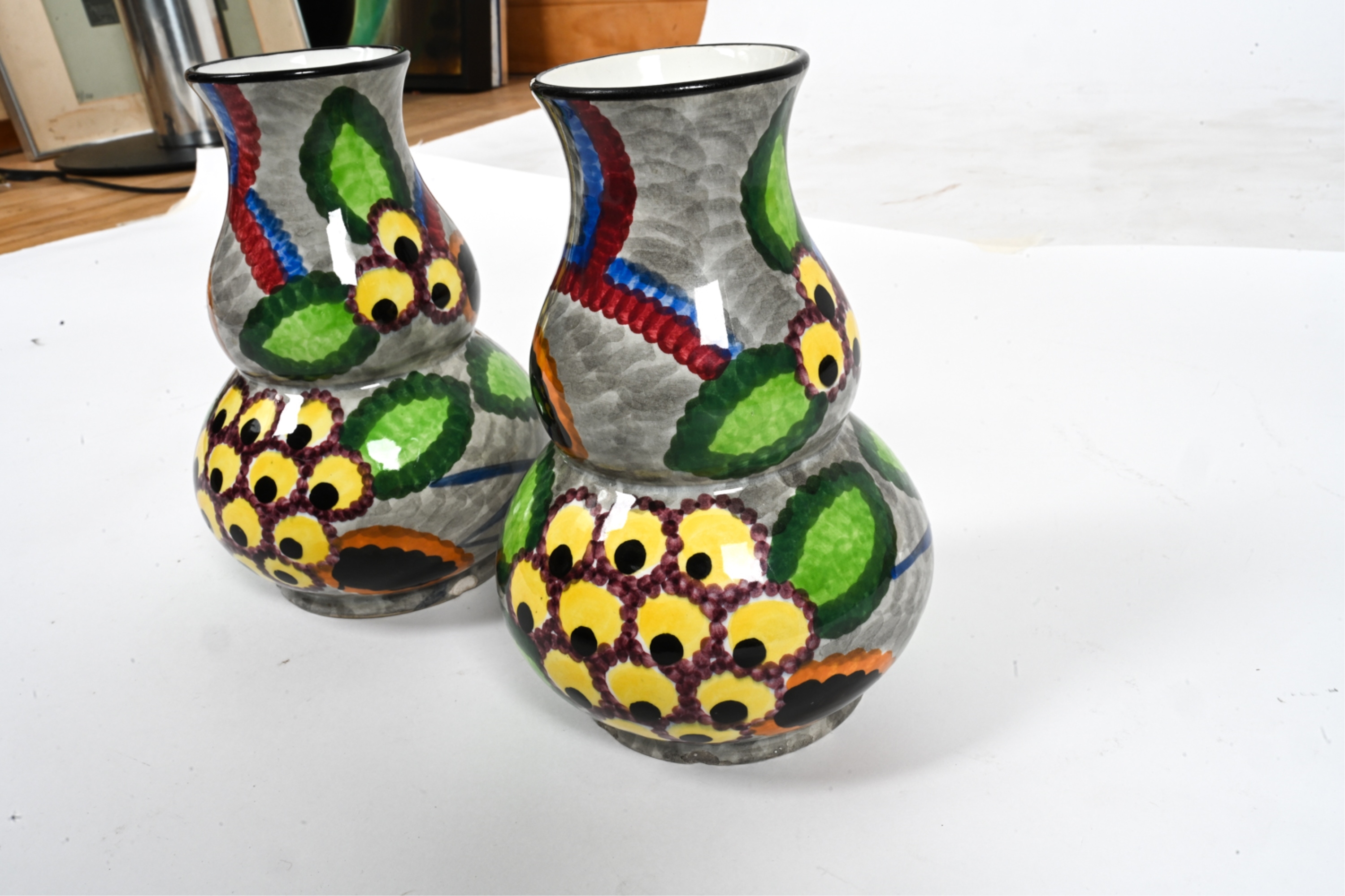 Eva Zeisel | EVA ZEISEL ART DECO HANDPAINTED VASES (Circa 1930) | MutualArt