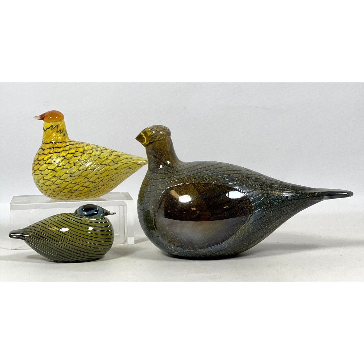 Collection of 3 Oiva Toikka Finland IITTALA Art Glass Birds - Oiva Toikka