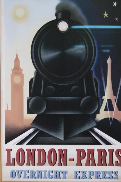 Steve Forney | VINTAGE LONDON-PARIS OVERNIGHT EXPRESS POSTER | MutualArt