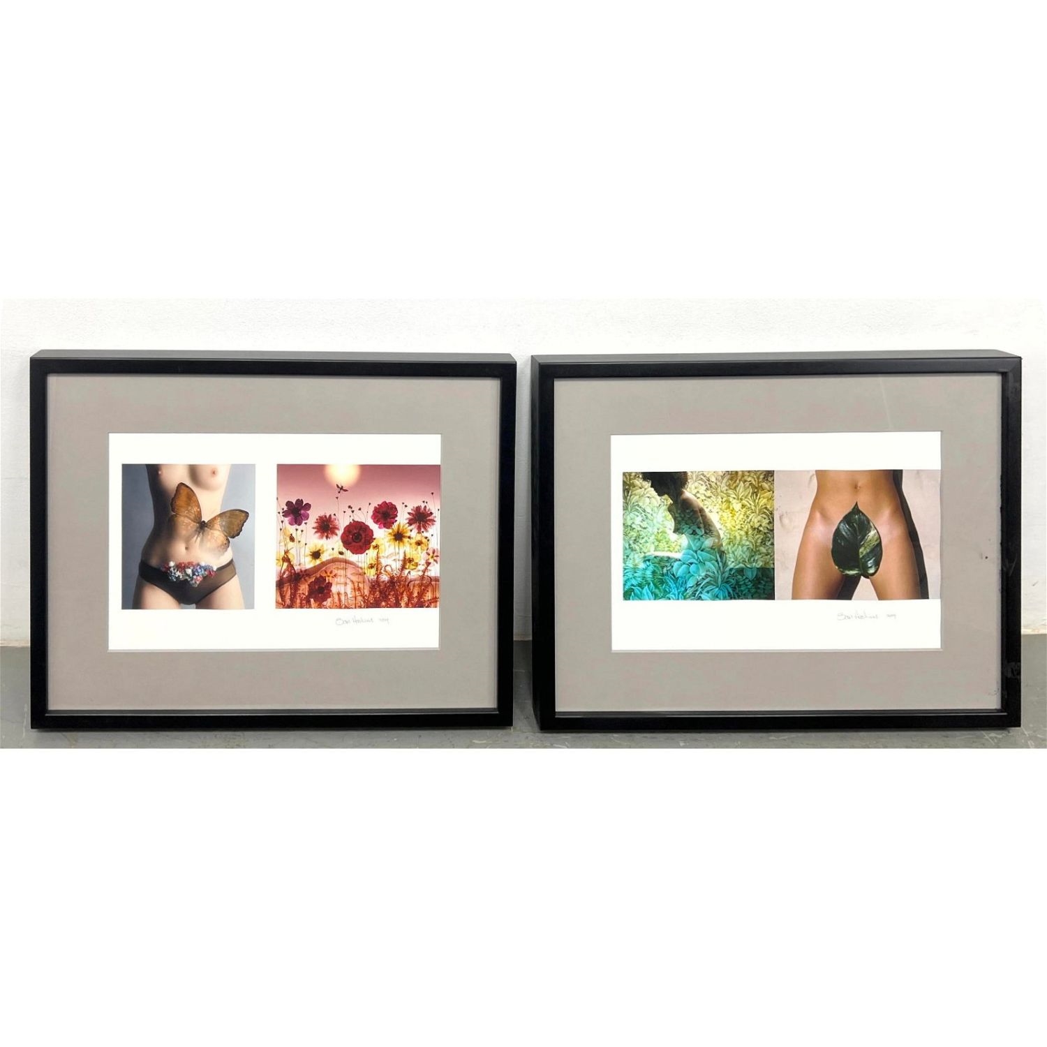 2pc SAM HASKINS Color Photographs in Two Frames - Sam Haskins