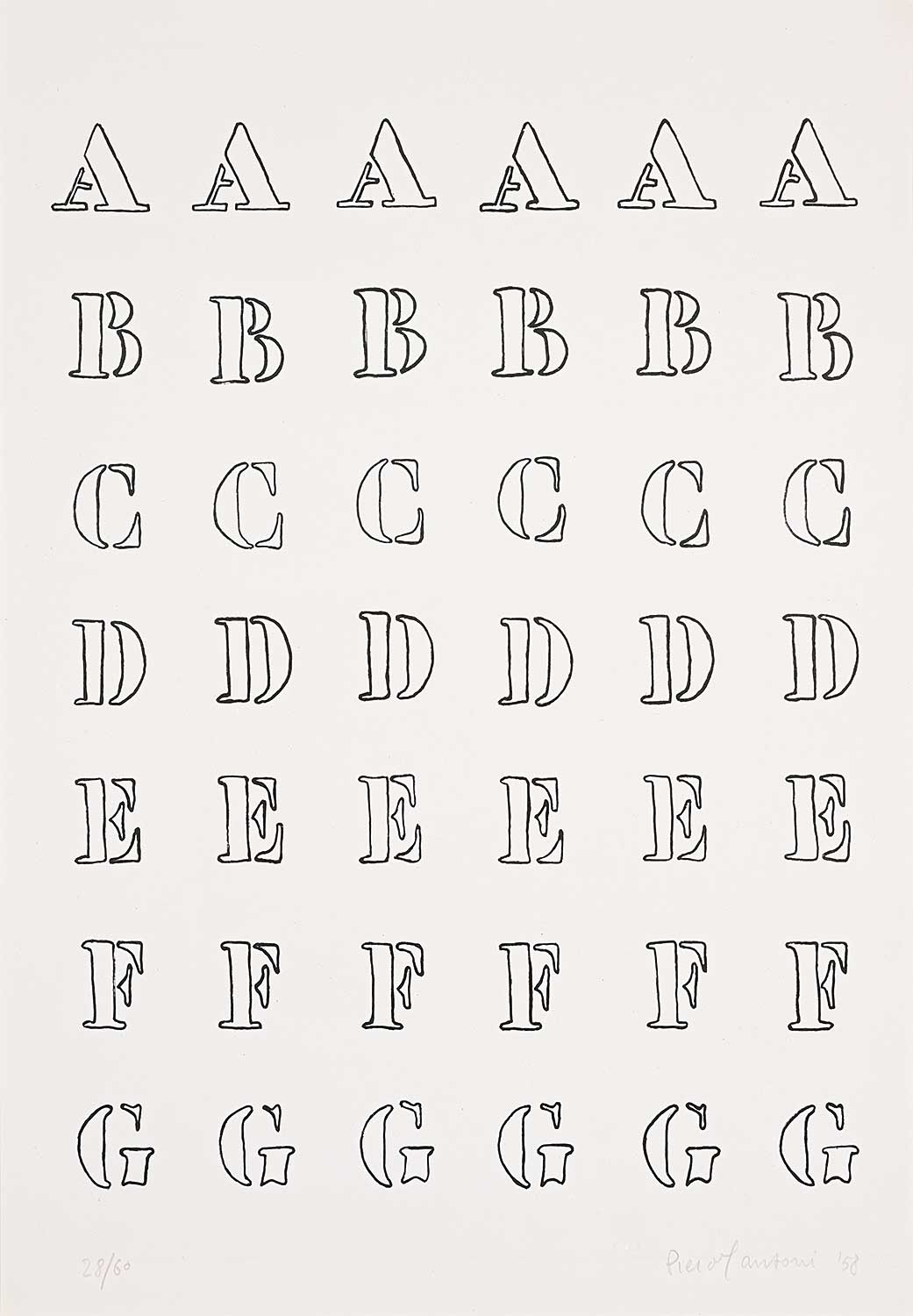 Alfabeto [Nero] #28/60 - Piero Manzoni
