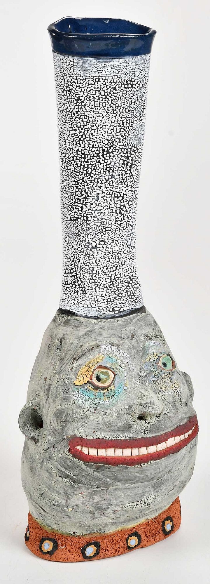 Artwork by Deb Fleck-Stabley, Head Vase, Made of painted ceramic