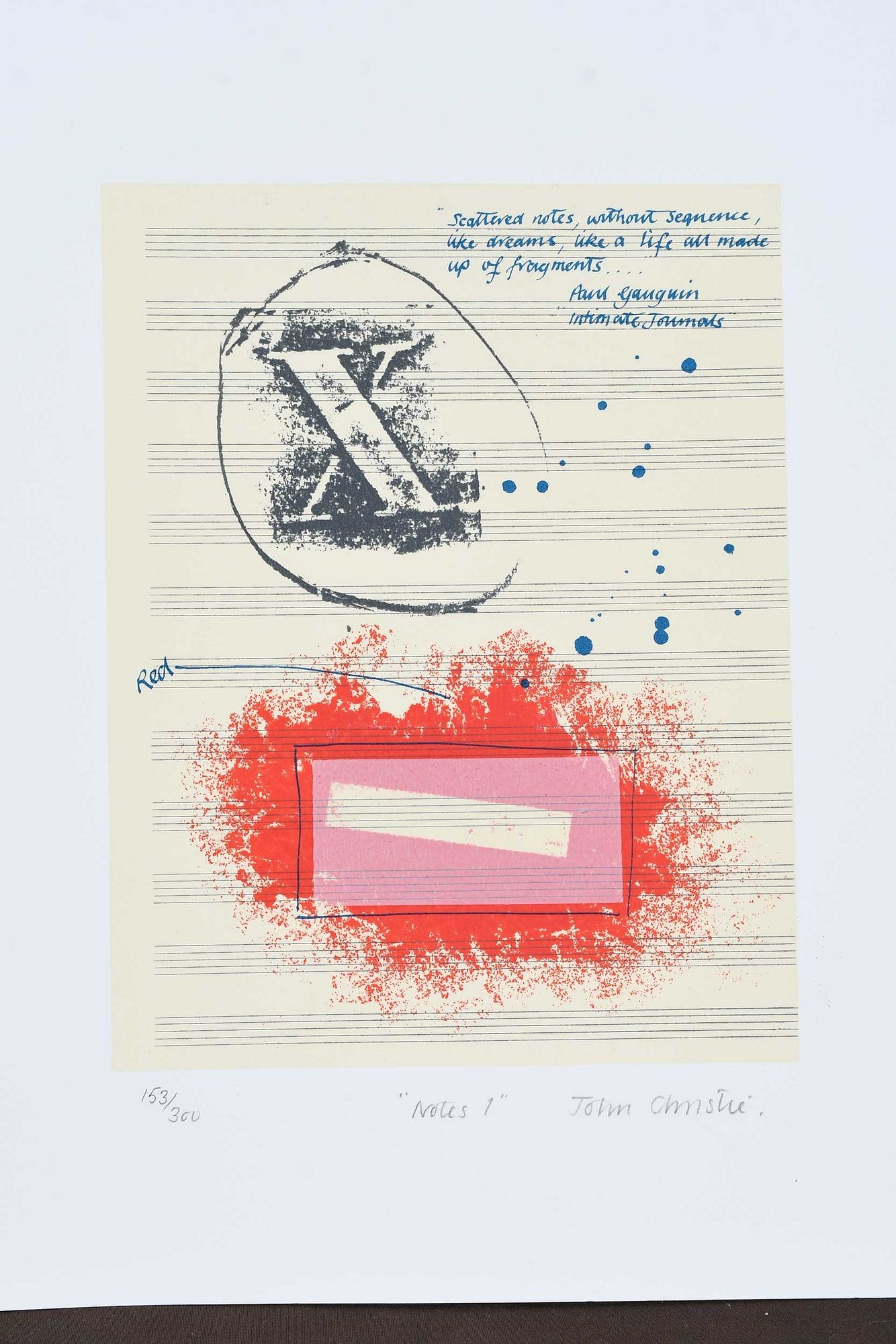 Artwork by Christopher Logue, John Christie, "Red Bird' by John Christie and Christopher Logue, Made of prints