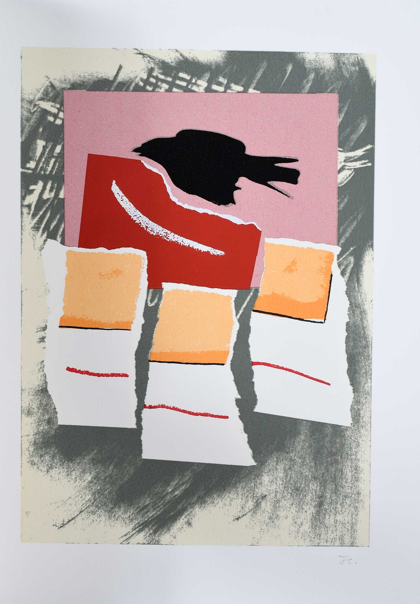 Artwork by Christopher Logue, John Christie, "Red Bird' by John Christie and Christopher Logue, Made of prints