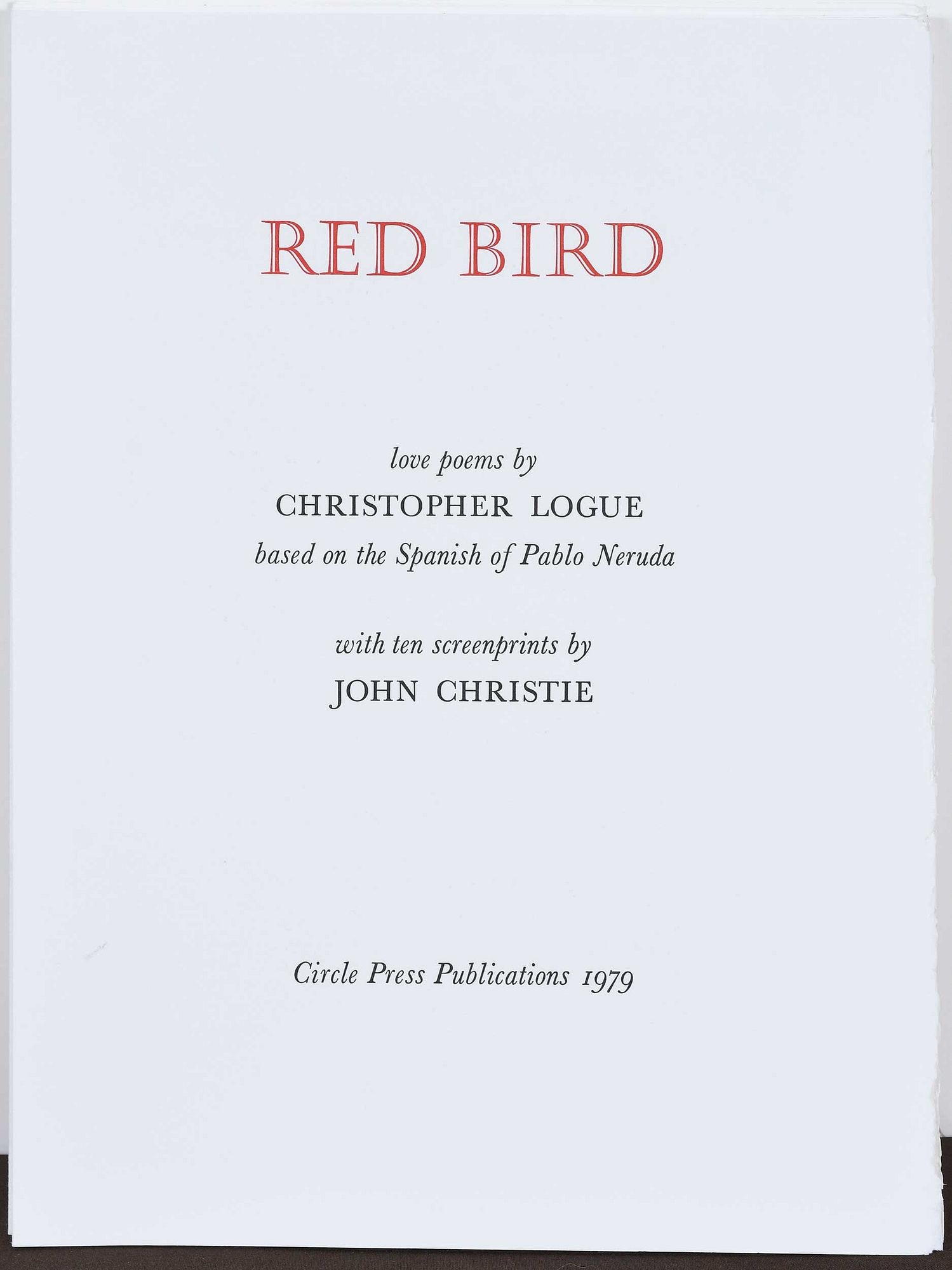 Artwork by Christopher Logue, John Christie, "Red Bird' by John Christie and Christopher Logue, Made of prints