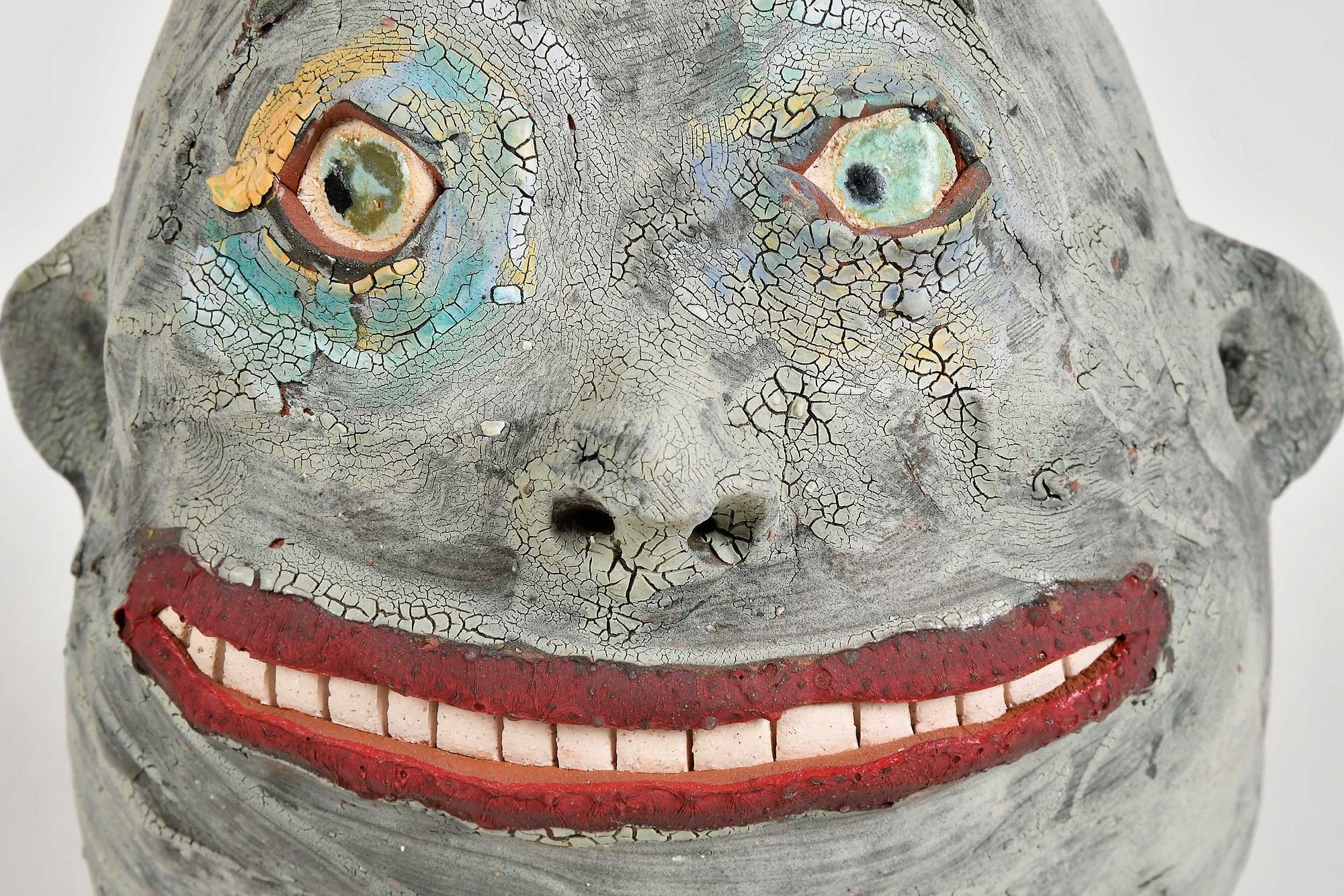 Artwork by Deb Fleck-Stabley, Head Vase, Made of painted ceramic