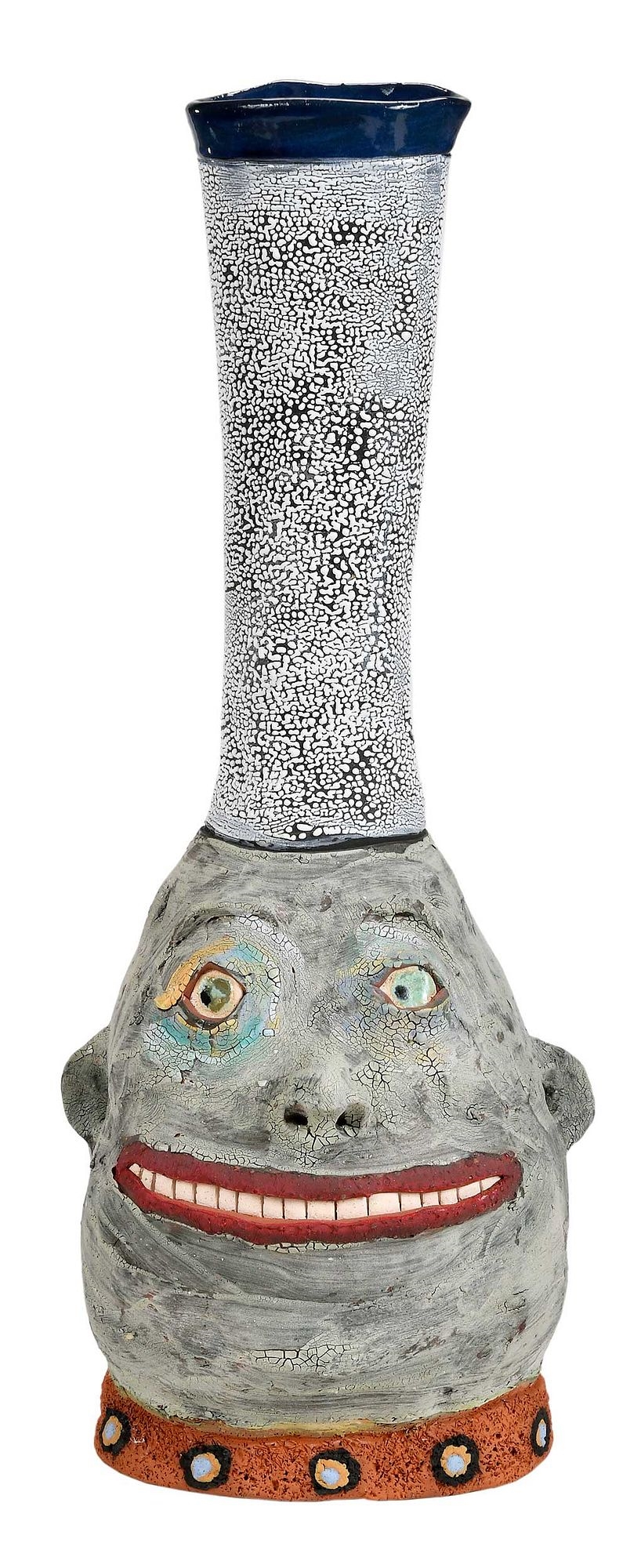 Artwork by Deb Fleck-Stabley, Head Vase, Made of painted ceramic
