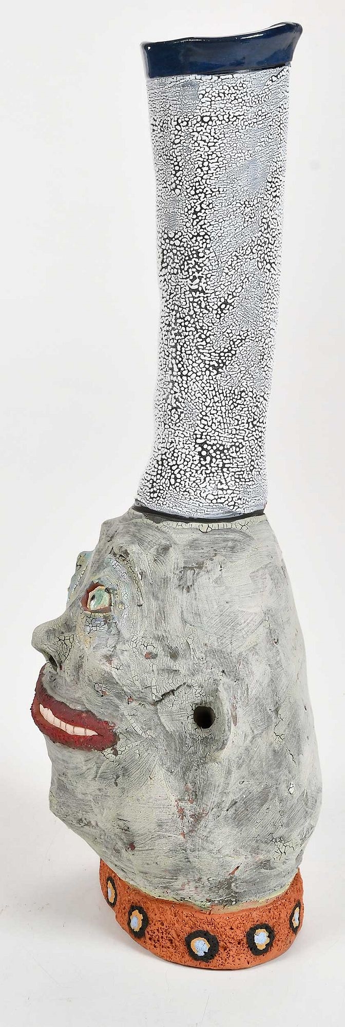 Artwork by Deb Fleck-Stabley, Head Vase, Made of painted ceramic