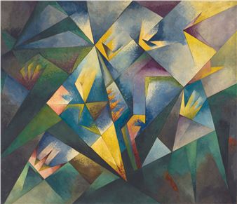 Erschaffung der Pflanzen. Öl auf Leinwand. Um 1926. 148,5 x 173 cm. Gerahmt - Stanislaw Kubicki