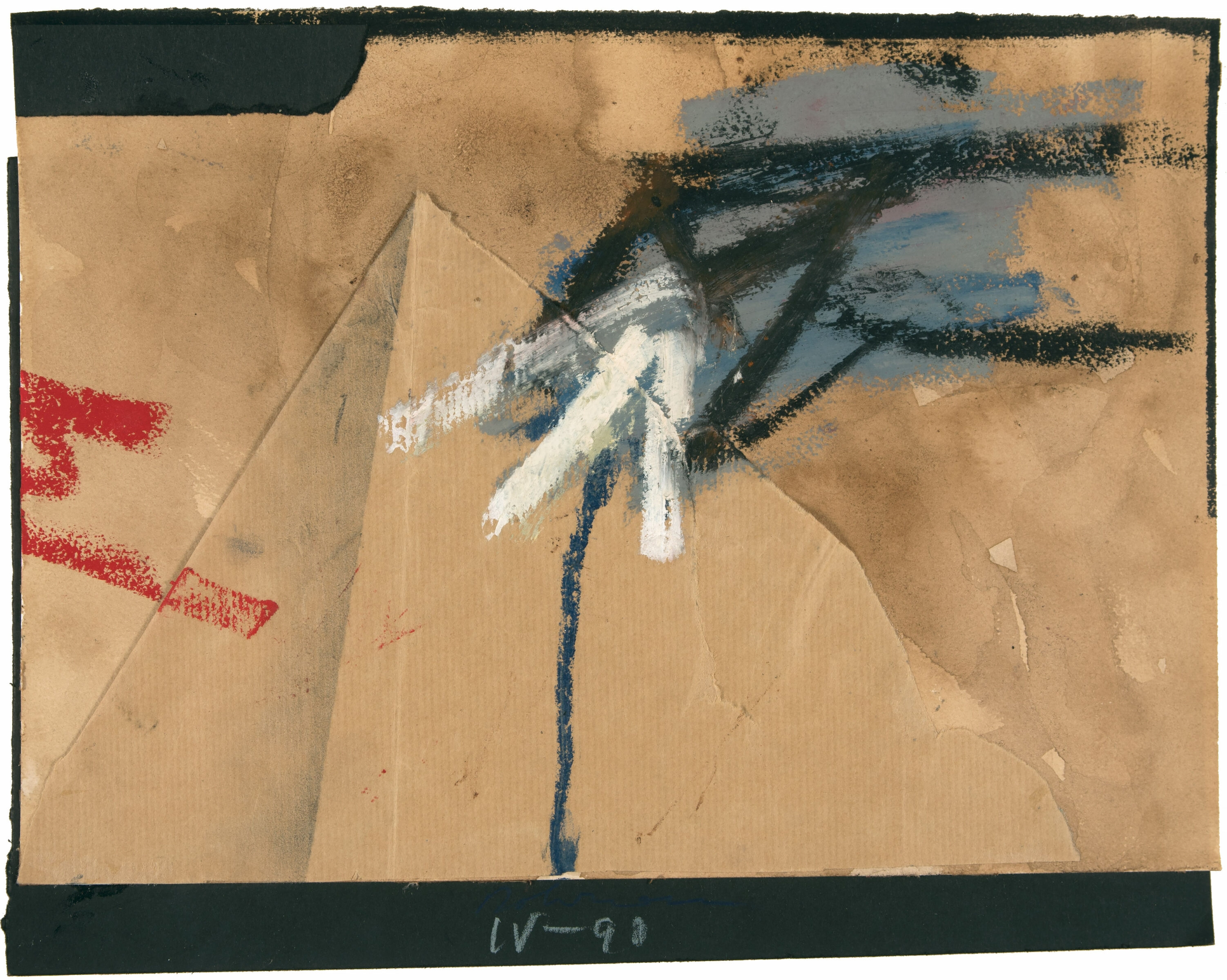 o.T. Aquarell, Gouache u. Ölkreide über Papiercollage. 1990. 26,8 x 34 cm. Unter Glas gerahmt - Karl Bohrmann
