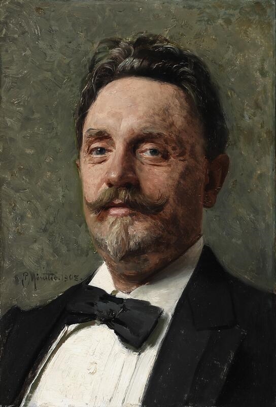 Portrait of the Danish scultor August Hassel (1864–1942) - Peder Mork Monsted