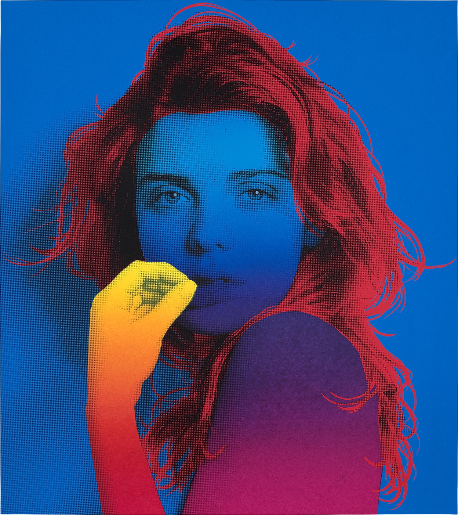 Artwork by Jenny Morgan, True Blue, Made of Screenprint in colors, on Coventry Rag paper, the full sheet