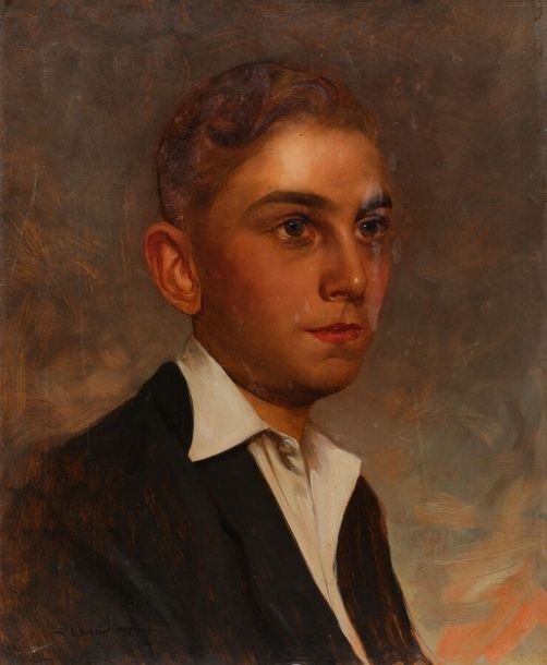 Artwork by László Burjan, Portrait of a Young Man, Made of Oil on isorel