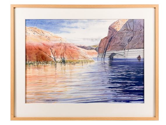 Merrill Dean Mahaffey (Born 1937) "Canyon River" Watercolor on Paper by Merrill Mahaffey