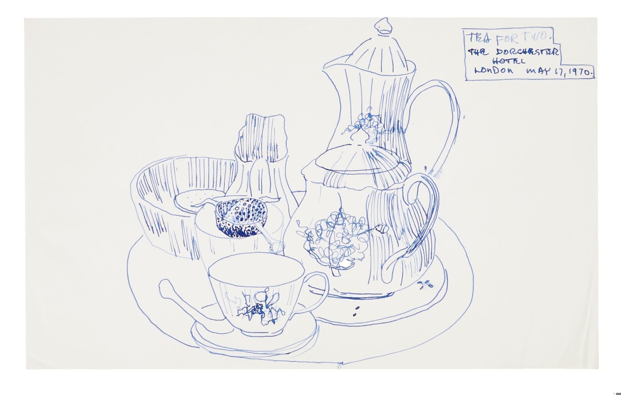 Tony Bennett | Tony Bennett | Original Tea At The Dorchester Sketch ...