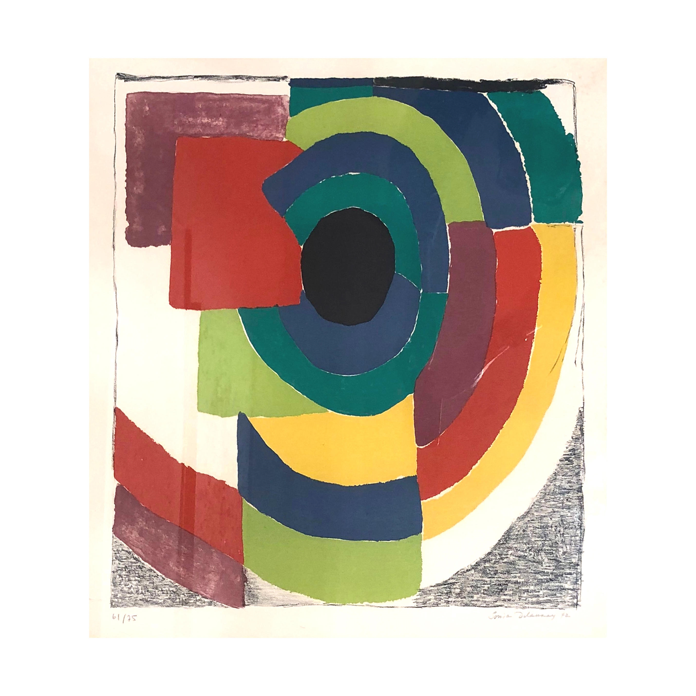 Artwork by Sonia Delaunay, Syncope, Circa 1970, Made of colour lithograph on vellum