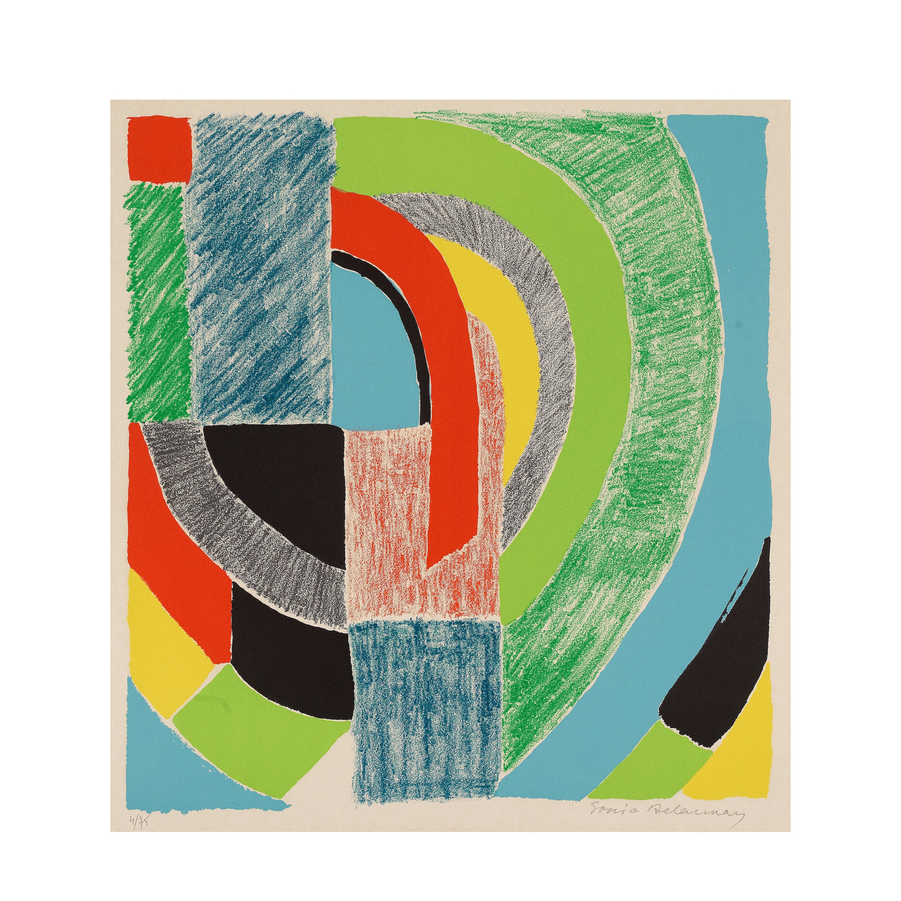 Artwork by Sonia Delaunay, Rythme couleur, circa 1967, Made of colour lithograph