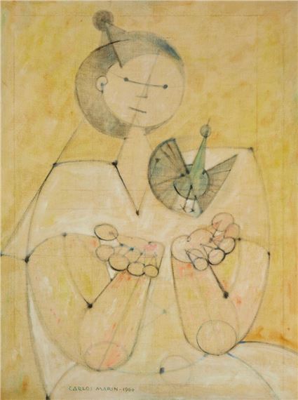 Woman with bird - Carlos Marín