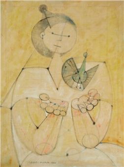 Woman with bird - Carlos Marín