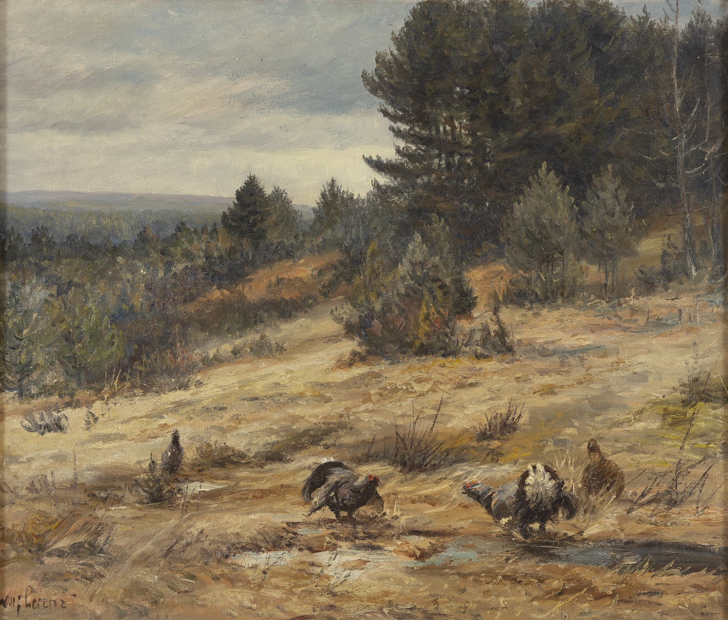 Landscape with pheasants - Wilhelm Lorenz
