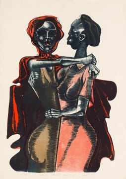 Dedication to Ruth First and Lilian Ngoyi by Dumile Zwelidumile Mxgazi Feni-Mhlaba, dated 1991