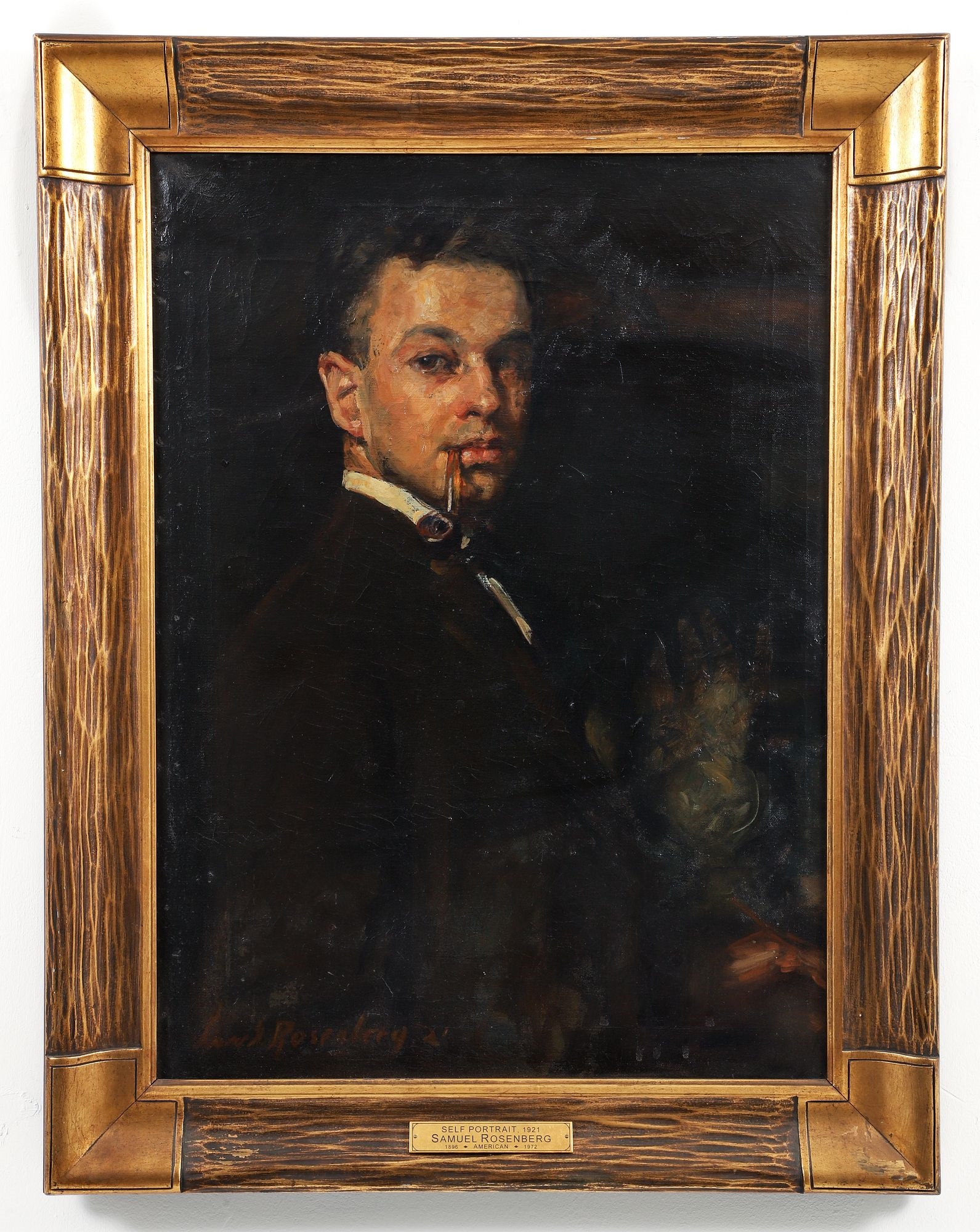Samuel Rosenberg | Samuel Rosenberg Self Portrait with Pipe 1921 Oil on ...