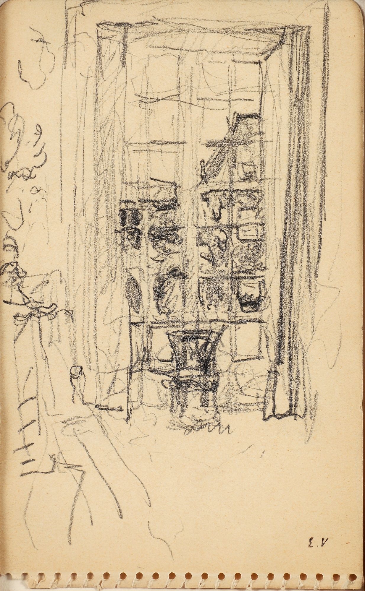 Edouard Vuillard View from the Window Pencil Drawing - Édouard Vuillard