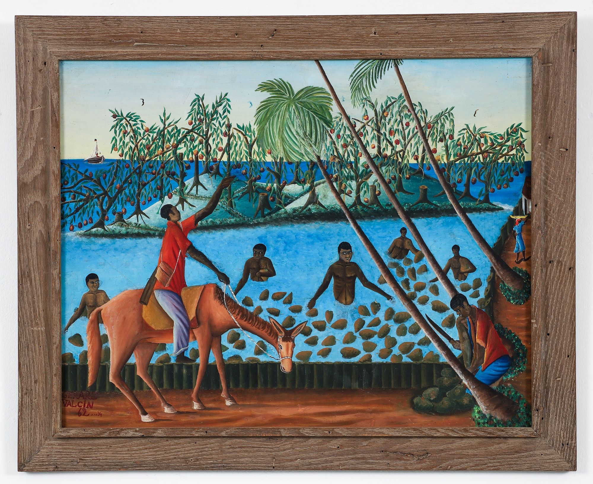 Gerard Valcin | Gerard Valcin Fruit Pickers 1962 Gouache on Board (1962 ...