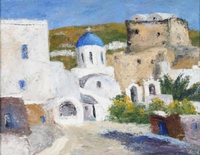 Artwork by Rudolf Alber, Santorin Akrotiri, Made of oil on canvas
