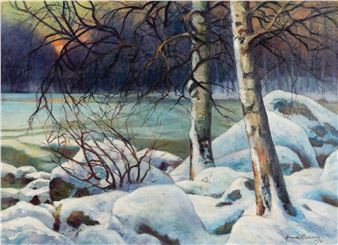 Winter landscape - Armas Raunio