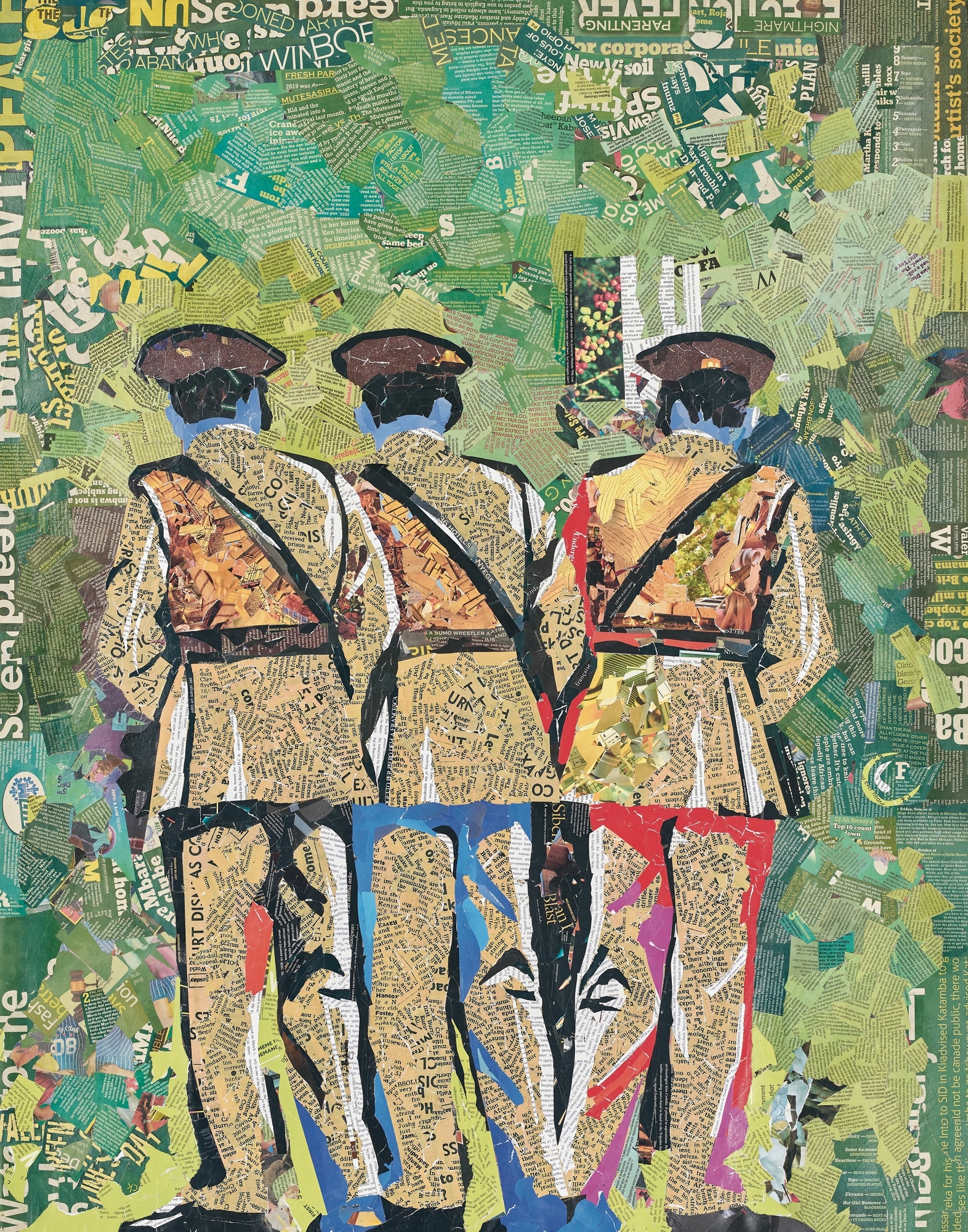 Artwork by Adrian Migadde, Being Oneself, Made of collage of