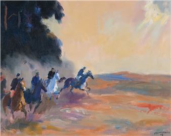 JEŹDŹCY NA SKRAJU LASU - Jozef Korolkiewicz