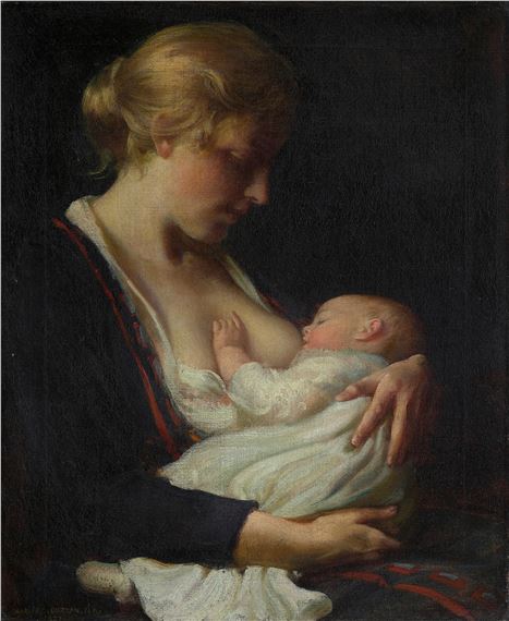 Mother and Child by Charles Courtney Curran, Painted circa 1923-1927