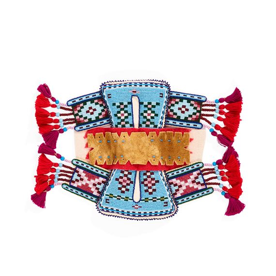 Miniature interpretation of a Nêhiyawak (Plains Cree) pad saddle - Juanita Growing Thunder Fogerty
