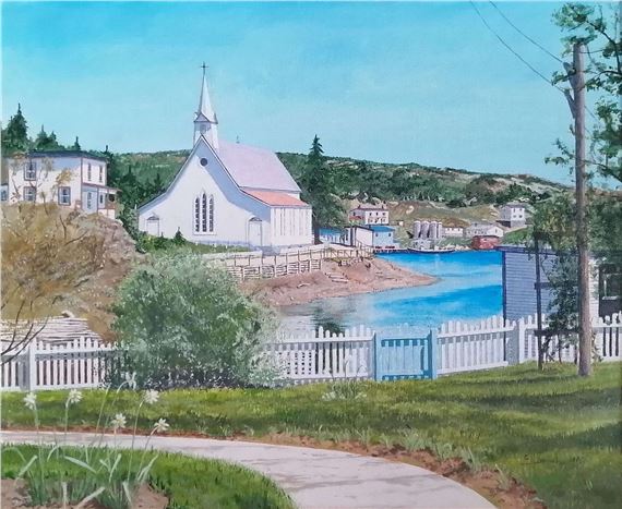 Sunday Morning in Harbour Buffett by Edwin Snook, 1985