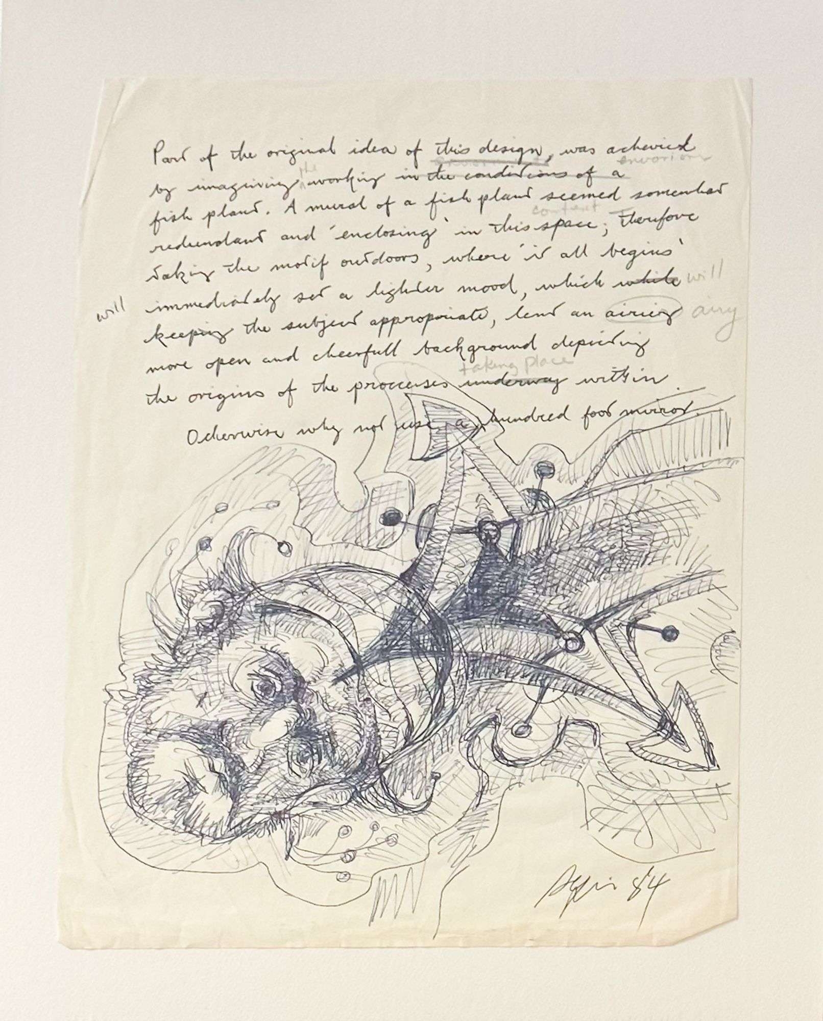 Gerald Squires | Untitled Sketch and Thoughts (1984) | MutualArt