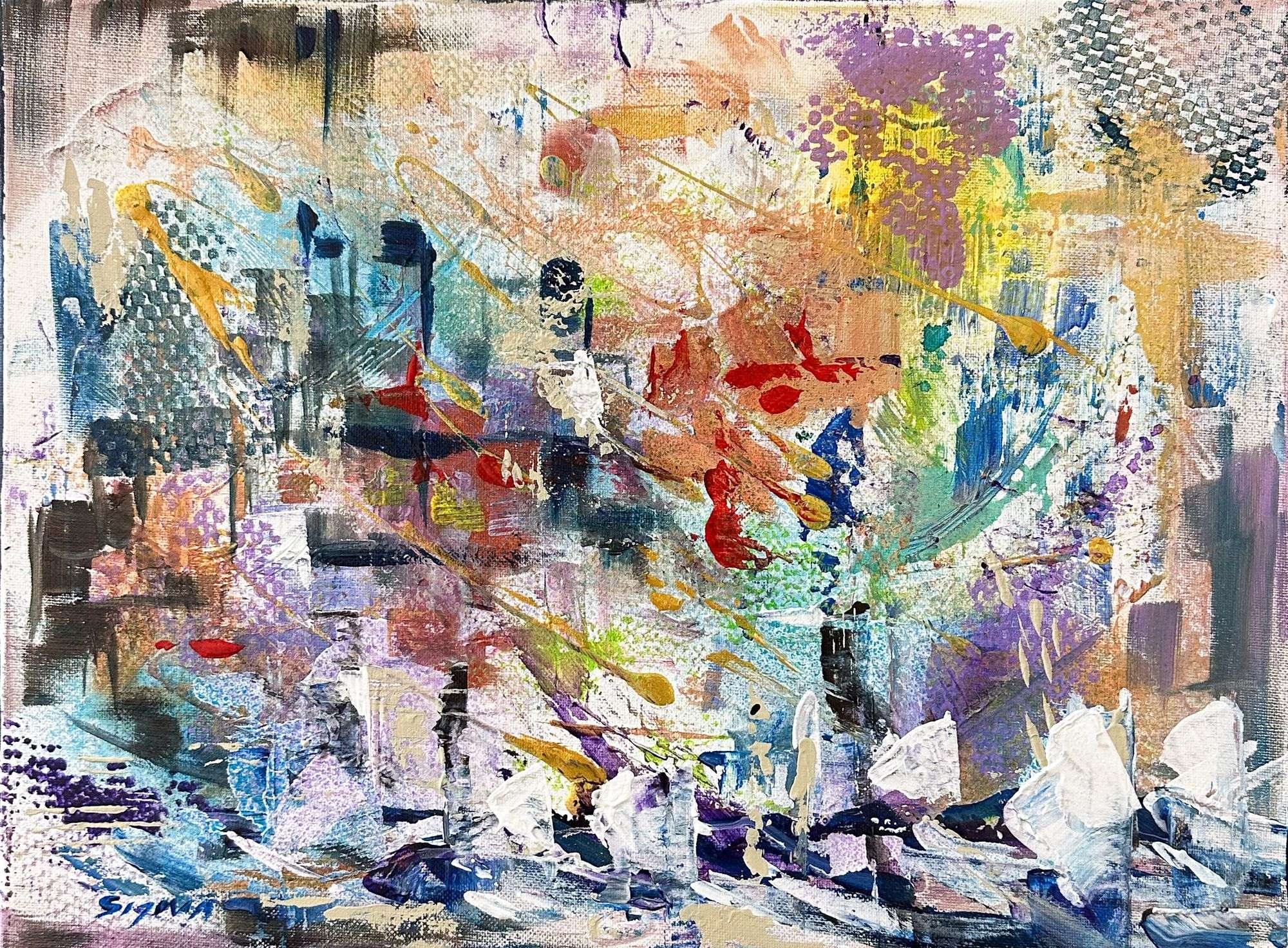 Artwork by Elena Sizova, Windy City Regatta, Made of Acrylic on Canvas