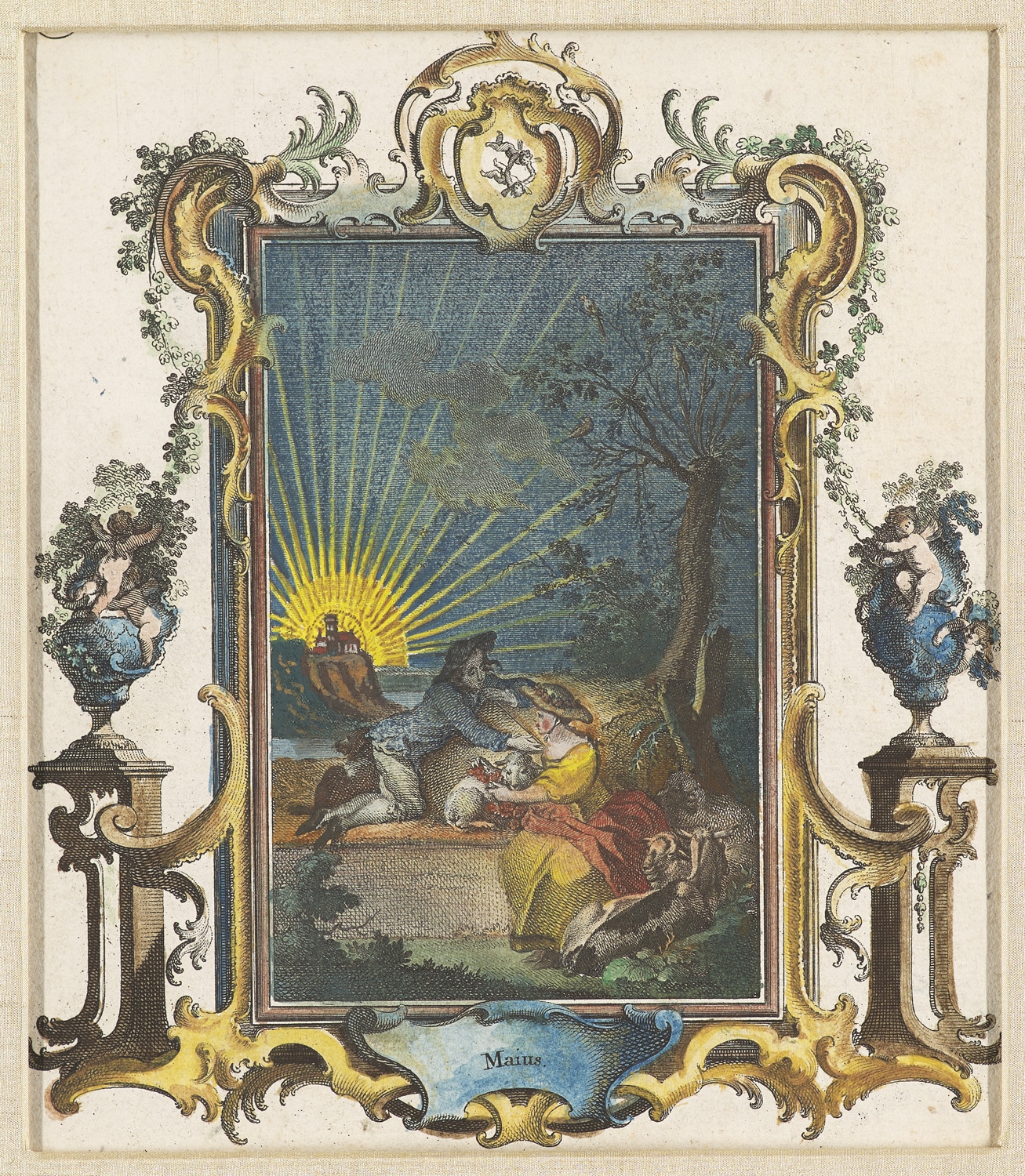 Artwork by Johann Esaias Nilson, Die 12 Monate mit den Beschäftigungen und Vergnügungen der Monate, Made of etchings