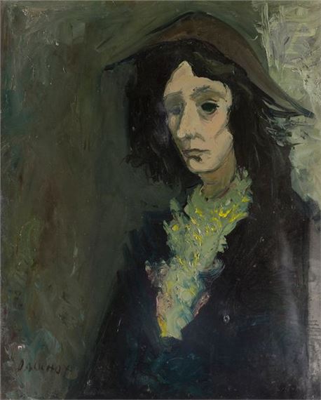 Woman with green jabot by Gabriel Dauchot, 2010