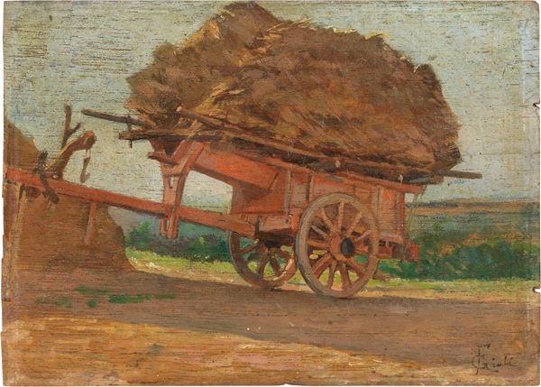Artwork by Francesco Gioli, Il carro rosso, Made of oil on board
