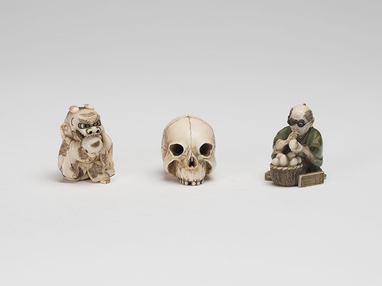 Three Japanese Ivory Carved Netsuke, First Half 20th Century - Japanese School, 20th Century