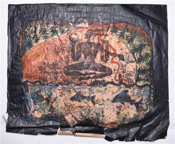 The Immortal Man and three watercolour landscapes - Lynn Dennison