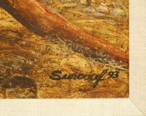 Artwork by Lorraine Surcouf, signed (Lorraine) Surcouf, Made of Egg Tempera on Board