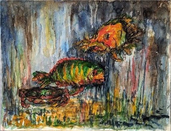 Claudy DALLA FONTANA 50x65 cm Technique Aquarelle by Claudy Dalla Fontana