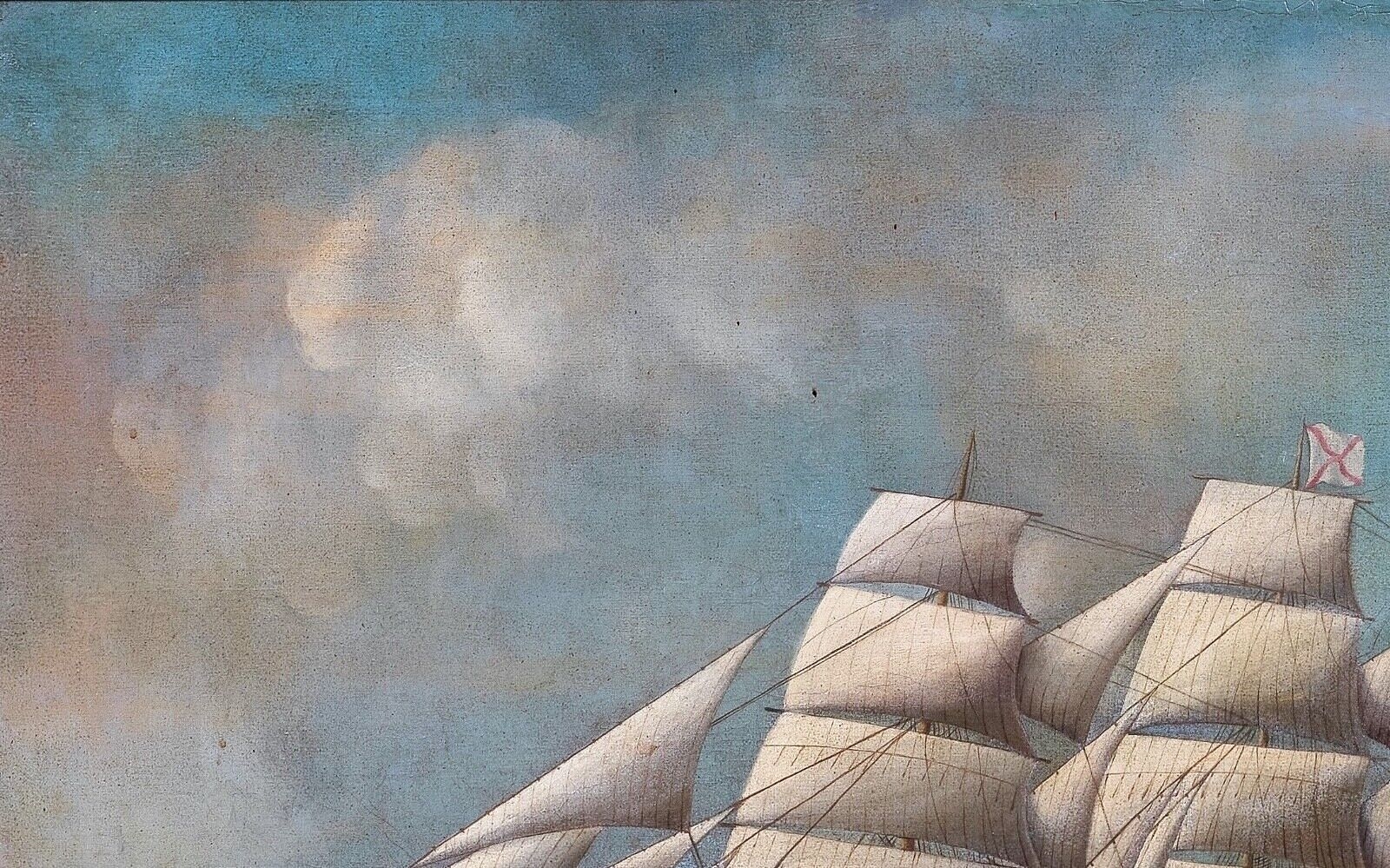 Artwork by Joseph Witham, DUTCH MERCHANT "ELEANOR MARGARET" OIL PAINTING, Made of oil on canvas