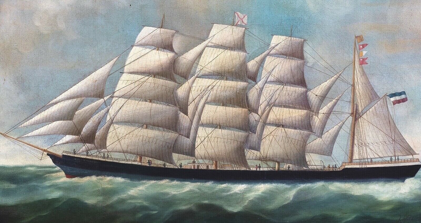 Artwork by Joseph Witham, DUTCH MERCHANT "ELEANOR MARGARET" OIL PAINTING, Made of oil on canvas