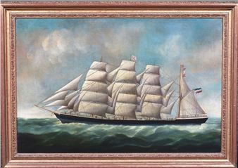 DUTCH MERCHANT "ELEANOR MARGARET" OIL PAINTING - Joseph Witham