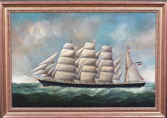 DUTCH MERCHANT "ELEANOR MARGARET" OIL PAINTING - Joseph Witham